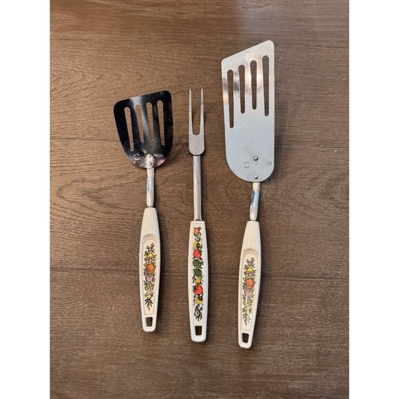 VTG Foley Ekco USA Serving Fork Spatula Utensil Chrome Plated Spice Of Life - Picture 1 of 11